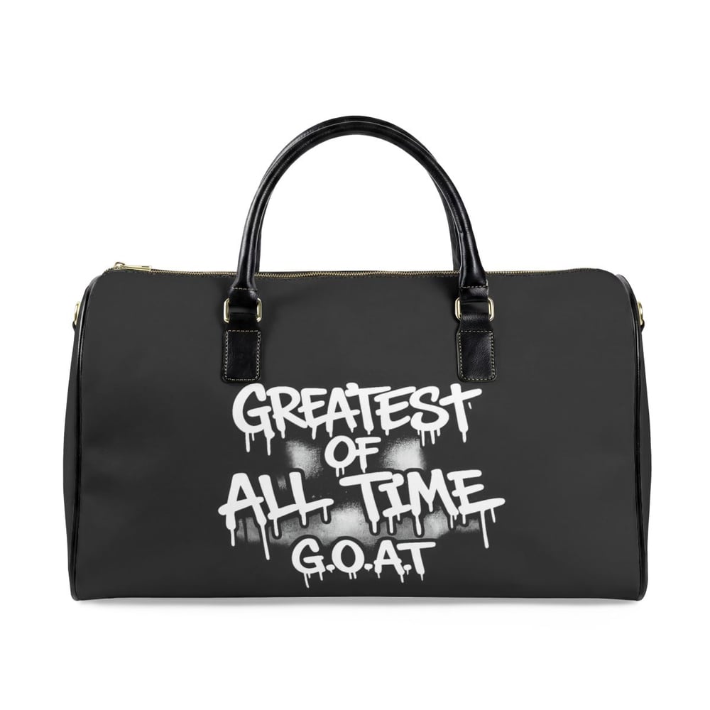 Image of Leather Travel Bag — 'Greatest of All Time (G.O.A.T.)' Weekender Duffle