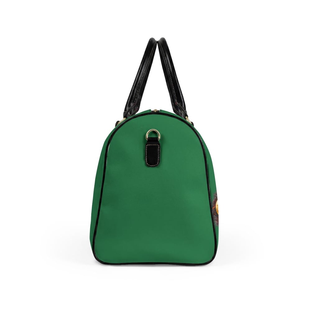 Image of Chess Travel Duffle Bag — "This Is Chess Not Checkers" Graphic Leather Weekender