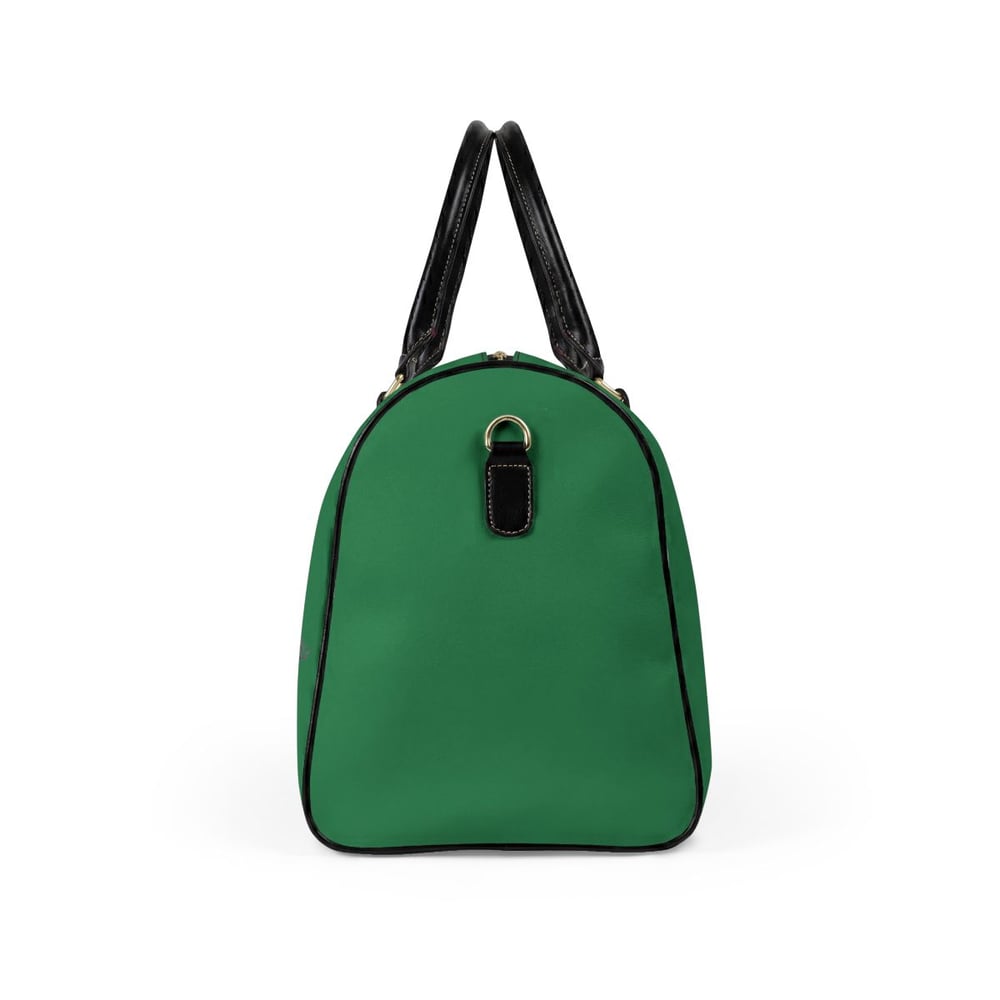 Image of Chess Travel Duffle Bag — "This Is Chess Not Checkers" Graphic Leather Weekender