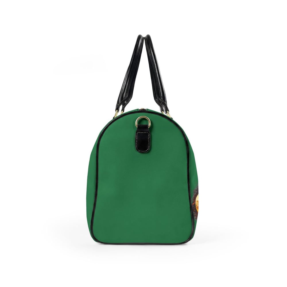 Image of Chess Travel Duffle Bag — "This Is Chess Not Checkers" Graphic Leather Weekender