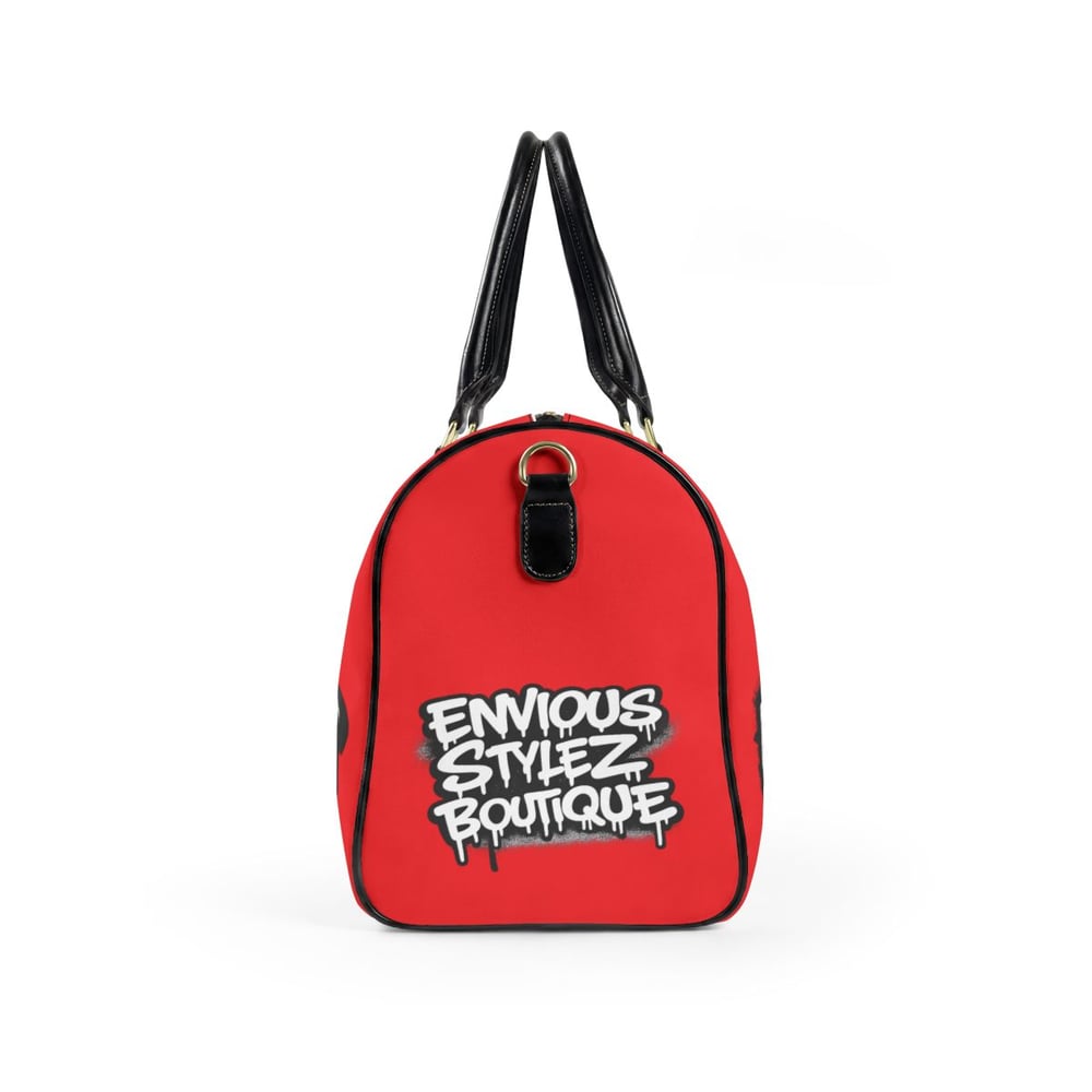 Image of Graffiti Leather Travel Bag — "EnVied" & "Unbothered" Street Style Weekender