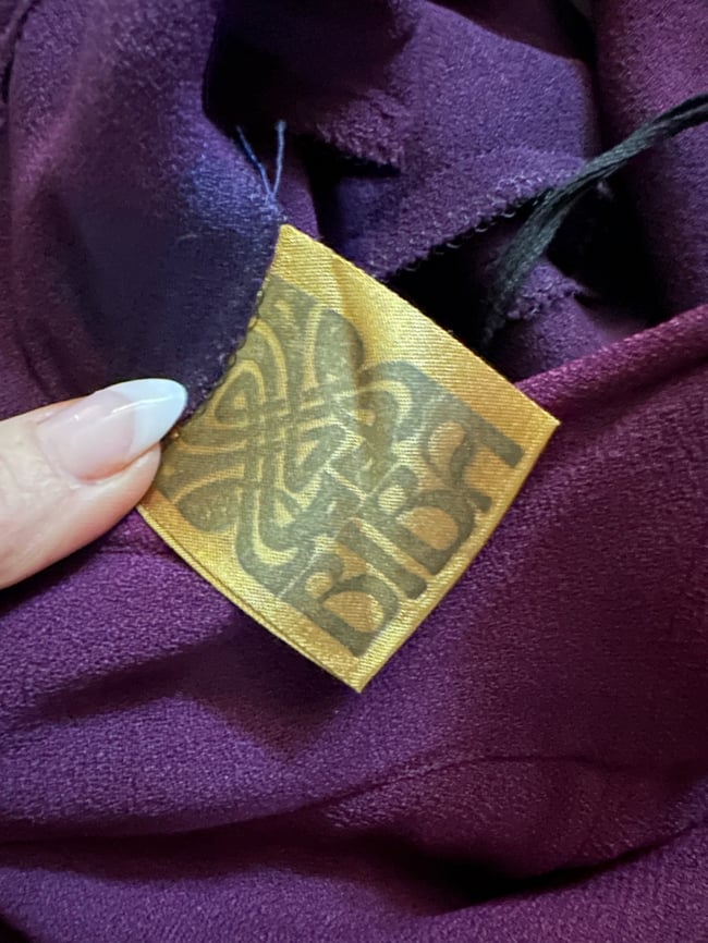 late 1960s BIBA London plum ombre halter dress maxi