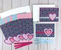 Image 1 of Hearts and Rainbows Card Making Kit for Adults to DIY 6 Valentines