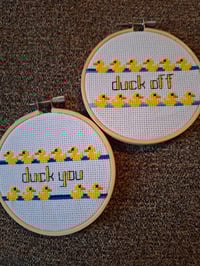 Image 1 of Ducking Duck Hoops - 'Duck Off' and 'Duck You