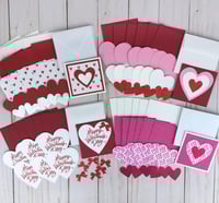 Image 1 of Mini Valentines Day Card Making Kit for Kids and Beginners to Make 24 Valentines
