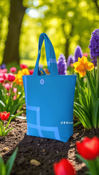 Image 4 of Yeirdesign light blue totebag 