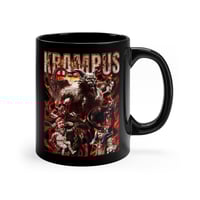 Image 1 of Krampus Christmas Mug | Black 11oz Gothic Horror Holiday Coffee Cup, Halloween Decor, Spooky Kitchen