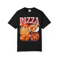 Image 1 of Pizza Lover Retro T-Shirt, Chicago New York Detroit Style Pizzeria Tee, Unisex Garment-Dyed Shirt