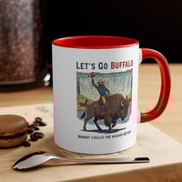 Image 3 of Buffalo Cowboy Accent Mug, Western Buffalo Bills Fan Coffee Cup, Niagara Falls Gift, Rodeo 