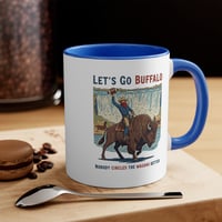 Image 6 of Buffalo Cowboy Accent Mug, Western Buffalo Bills Fan Coffee Cup, Niagara Falls Gift, Rodeo 