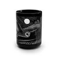 Image 1 of Mystical Owl Black Mug, 15oz - Enchanting Coffee Cup for Nature Lovers, Night Owl Decor, Gi-b852636e