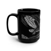 Image 4 of Mystical Owl Black Mug, 15oz - Enchanting Coffee Cup for Nature Lovers, Night Owl Decor, Gi-b852636e
