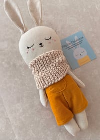 Image 1 of Pepita Bunny Doll-Orange Overalls