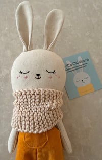 Image 2 of Pepita Bunny Doll-Orange Overalls