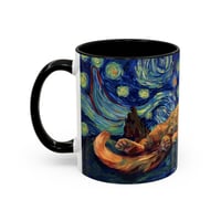 Image 3 of Sleeping Orange Cat Starry Night Mug | Accent Coffee Mug
