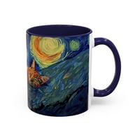 Image 5 of Sleeping Orange Cat Starry Night Mug | Accent Coffee Mug