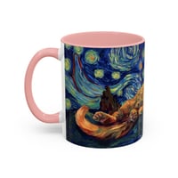 Image 9 of Sleeping Orange Cat Starry Night Mug | Accent Coffee Mug