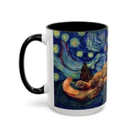 Image 15 of Sleeping Orange Cat Starry Night Mug | Accent Coffee Mug