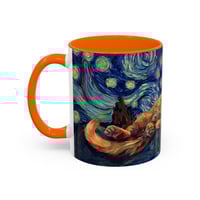 Image 21 of Sleeping Orange Cat Starry Night Mug | Accent Coffee Mug