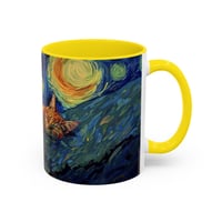 Image 23 of Sleeping Orange Cat Starry Night Mug | Accent Coffee Mug