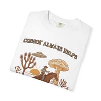 Image 3 of Cussin' Always Helps Cowboy Graphic Tee | Western UFO Desert Art-c477ae8f