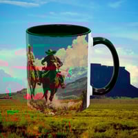 Image 2 of Southwestern Cowboy Coffee Mug, Western Old West Ceramic Cup, Rancher Southwest 