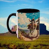 Image 3 of Southwestern Cowboy Coffee Mug, Western Old West Ceramic Cup, Rancher Southwest 