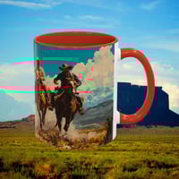 Image 11 of Southwestern Cowboy Coffee Mug, Western Old West Ceramic Cup, Rancher Southwest 