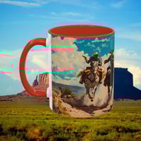 Image 12 of Southwestern Cowboy Coffee Mug, Western Old West Ceramic Cup, Rancher Southwest 