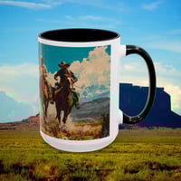Image 14 of Southwestern Cowboy Coffee Mug, Western Old West Ceramic Cup, Rancher Southwest 