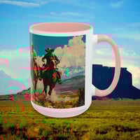 Image 20 of Southwestern Cowboy Coffee Mug, Western Old West Ceramic Cup, Rancher Southwest 