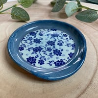 Image 3 of Handmade Ceramic Blue Floral Spoon Rest