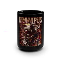Image 1 of Krampus 15oz Black Mug — Scary Christmas Demon Holiday Coffee Cup