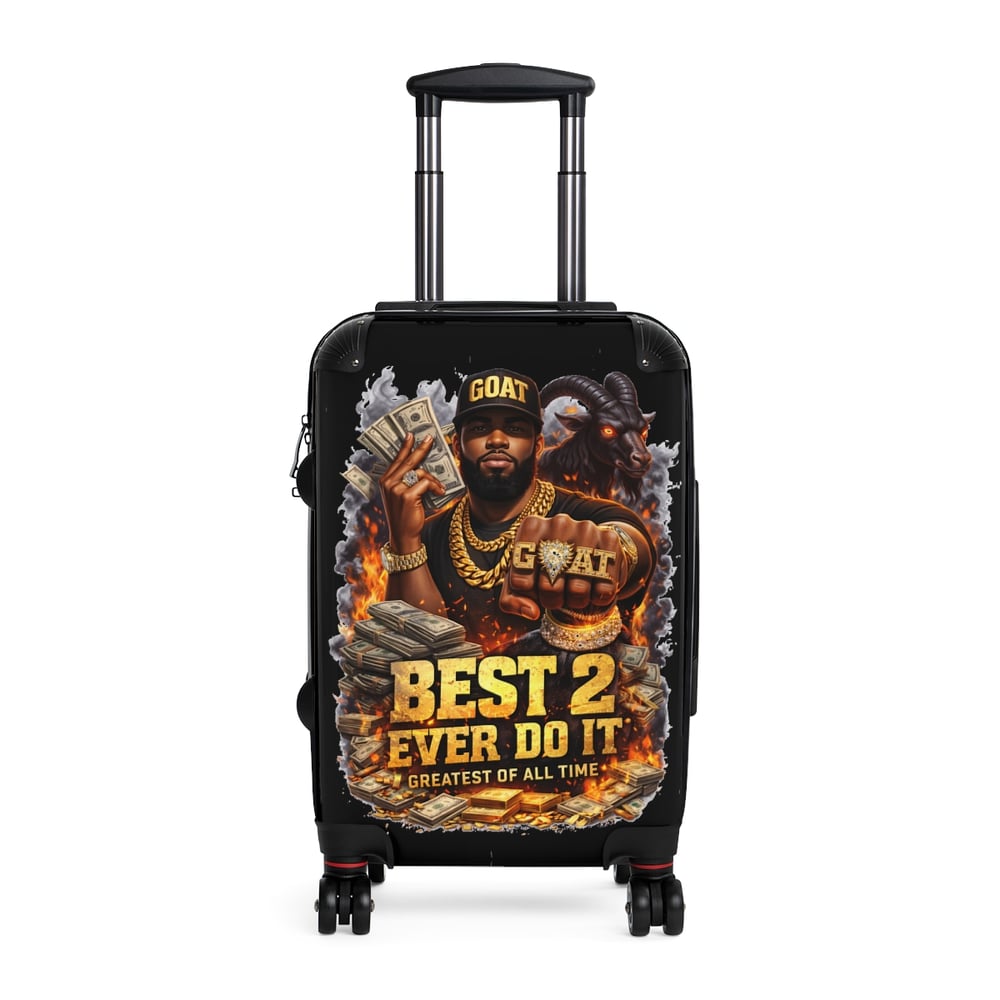 Image of Suitcase — "Best 2 Ever Do It" GOAT Graphic Carry-On Luggage