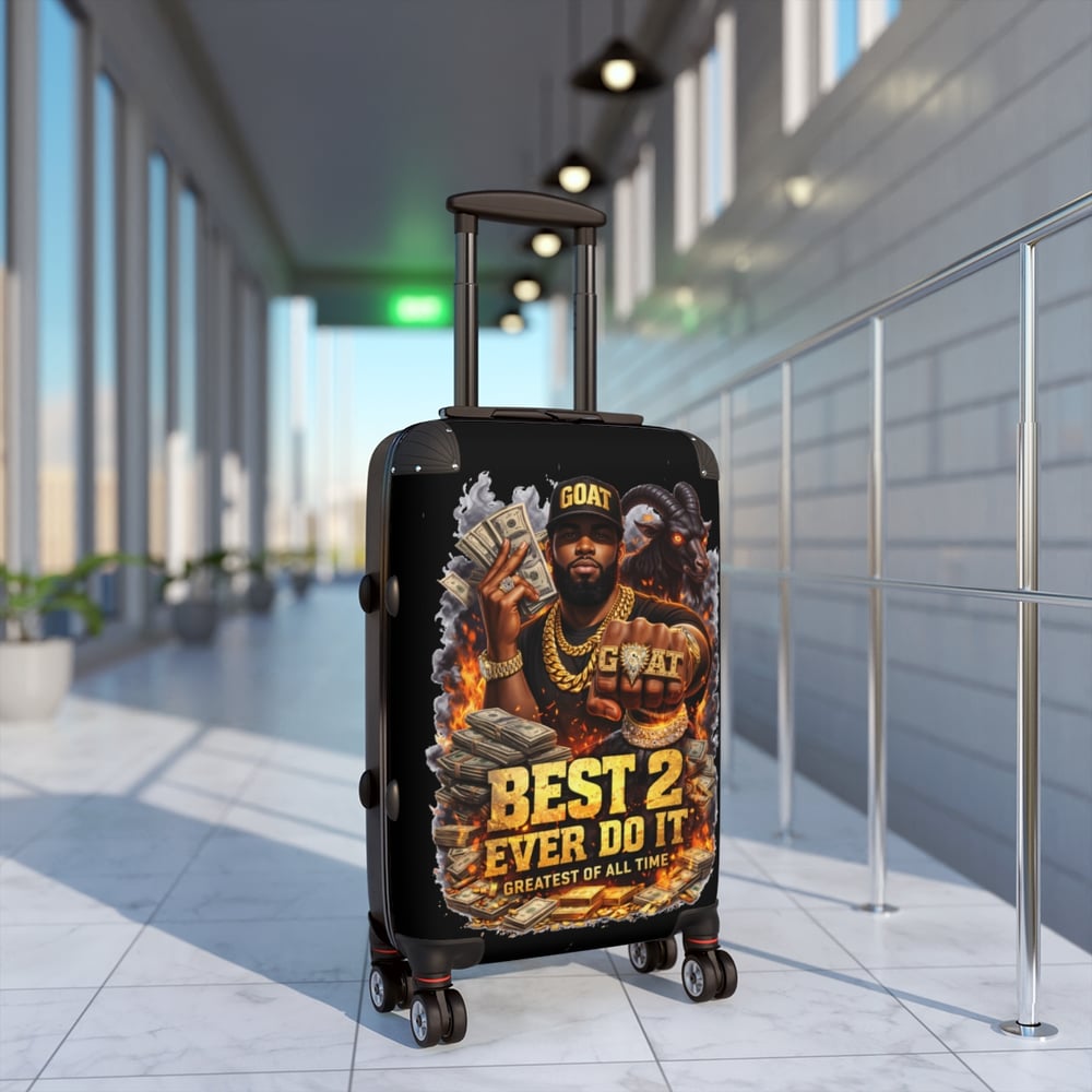 Image of Suitcase — "Best 2 Ever Do It" GOAT Graphic Carry-On Luggage