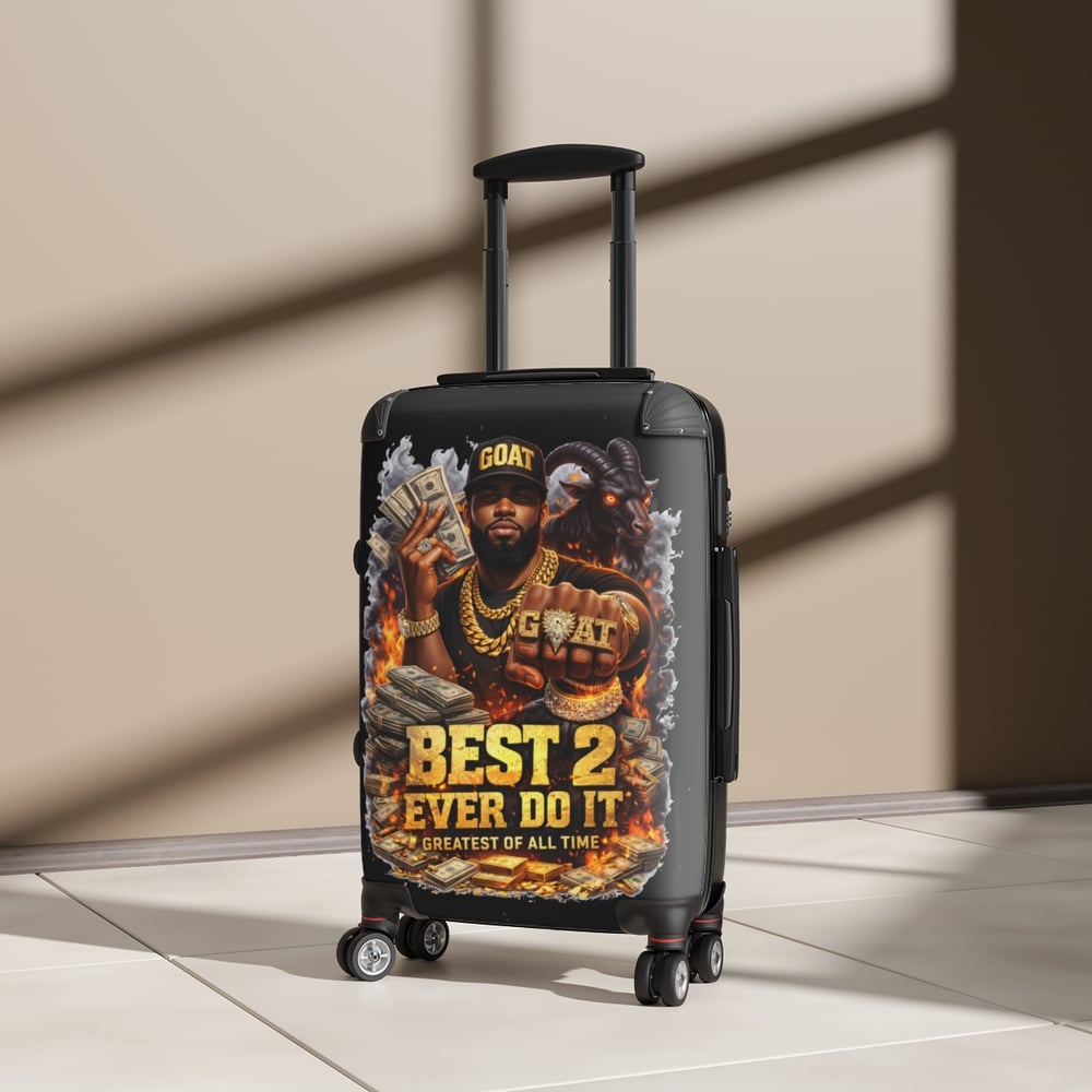 Image of Suitcase — "Best 2 Ever Do It" GOAT Graphic Carry-On Luggage