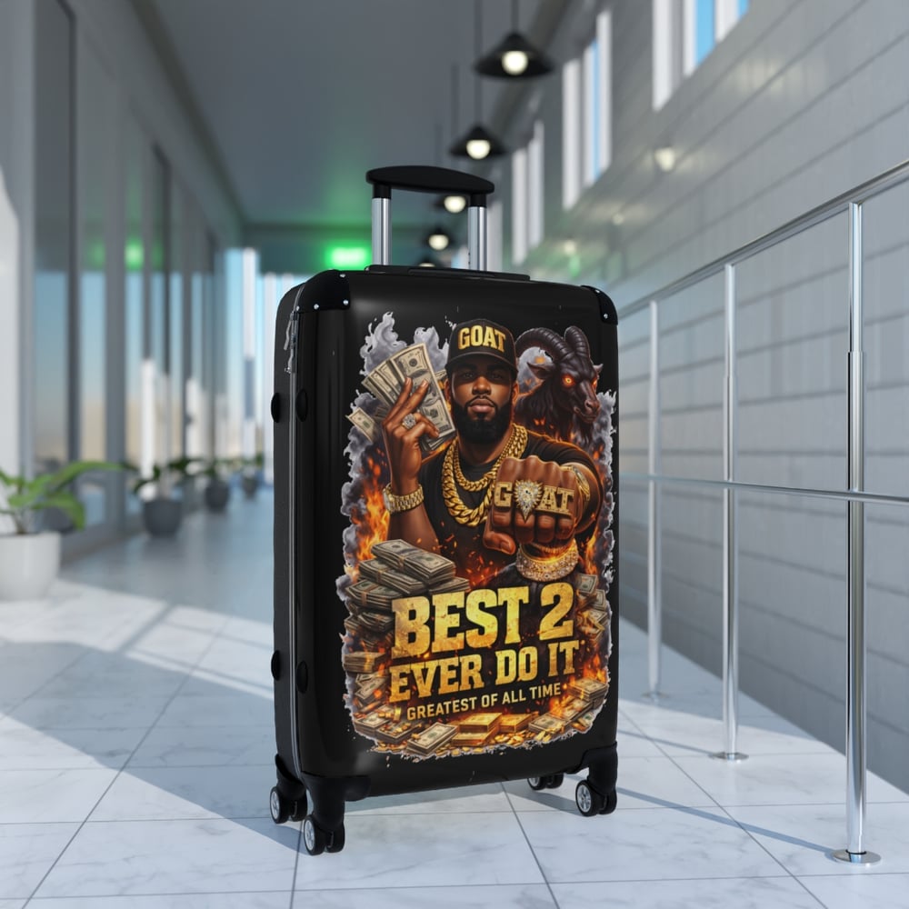Image of Suitcase — "Best 2 Ever Do It" GOAT Graphic Carry-On Luggage