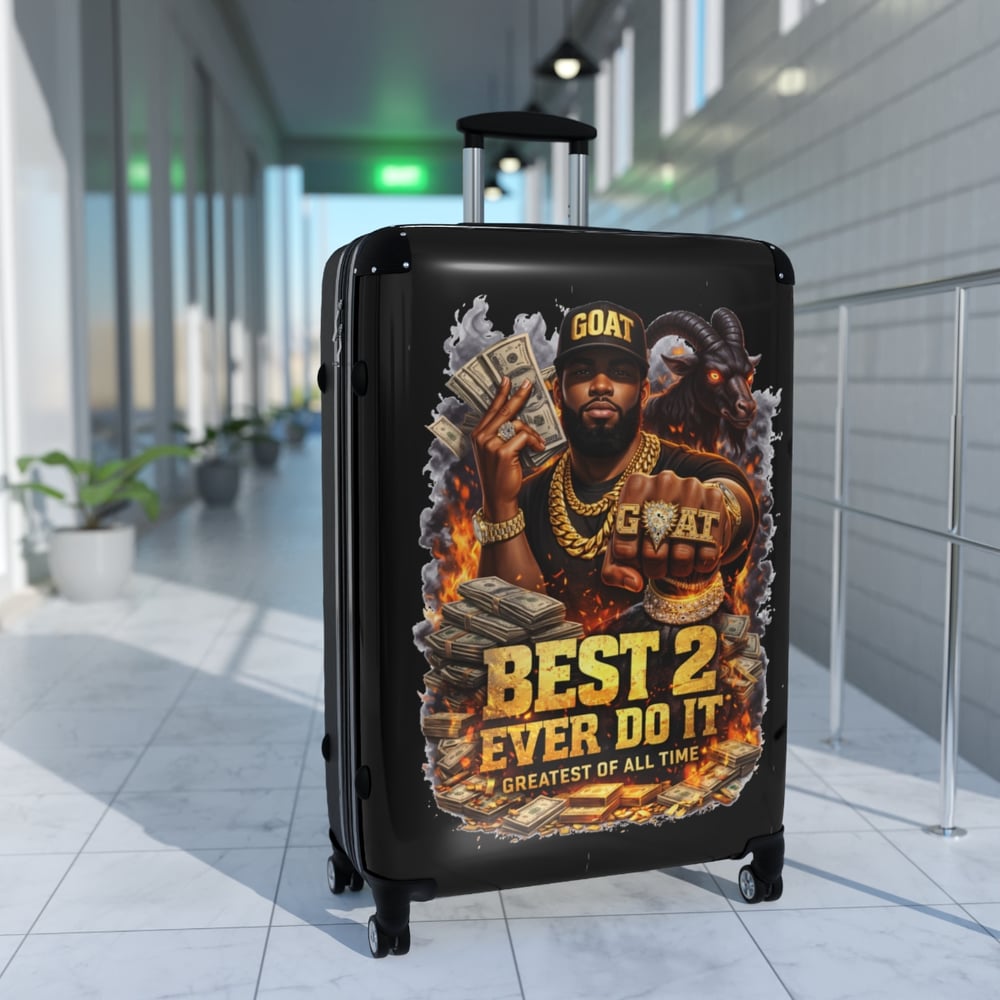 Image of Suitcase — "Best 2 Ever Do It" GOAT Graphic Carry-On Luggage