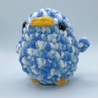 Image 1 of Fluffy Blue Duck Crochet Plush 