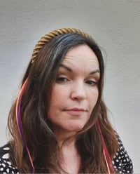 Image 4 of Plaited straw headband with optional ribbons