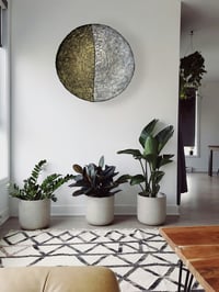 Image 2 of Handmade Textured Wall Plate | Silver and Gold Sculptural Art | Papier Mache Wall Decor