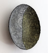 Image 8 of Handmade Textured Wall Plate | Silver and Gold Sculptural Art | Papier Mache Wall Decor