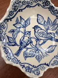 Image 3 of Hand made blue and white blue tits trinket bowl 