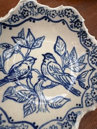 Image 4 of Hand made blue and white blue tits trinket bowl 
