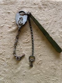 Image 3 of Antique (l1800s-e1900s) Railroad Switch Padlock w/Key & Chain - by Sargent & Co.