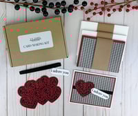 Image 1 of Valentine Card Making Kit for Adults to DIY 6 Handmade Houndstooth Notecards