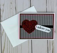 Image 2 of Valentine Card Making Kit for Adults to DIY 6 Handmade Houndstooth Notecards