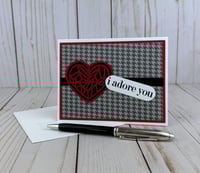 Image 3 of Valentine Card Making Kit for Adults to DIY 6 Handmade Houndstooth Notecards