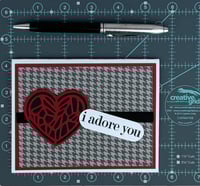 Image 7 of Valentine Card Making Kit for Adults to DIY 6 Handmade Houndstooth Notecards