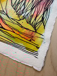 Image 2 of A4 Ink original, mountain colour study